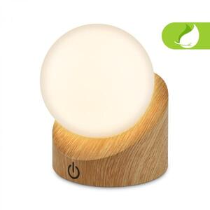 BRILONER Sora Mini LED stolní lampička bezdrátová IP54, stmívatelné, dotykový vypínač, imitace dřeva 7561011 obraz