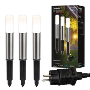 BRILONER Startovací sada Junca – CONNECT TO SHINE, 3ks svítidel pro osvětlení cesty, IP44, design nerez ocel 3925032 obraz