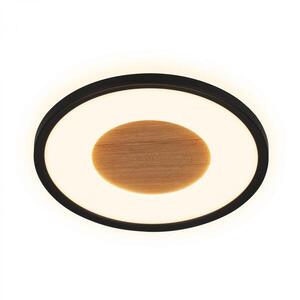 BRILONER Sufit Wood LED stropní svítidlo ploché, dřevěný dekor, přímé a nepřímé osvětlení, černá 3850015 obraz