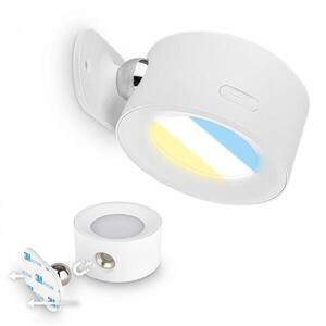 BRILONER Tari nástěnné bodové svítidlo - 1, 6W, 160lm, LED, nabíjecí, CCT, stmívatelné, bezdrátové, bílá 3896016 obraz