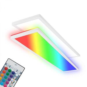 BRILONER Tava LED stropní svítidlo, dálkový ovladač, RGB, ploché, stmívatelné, bílé 7540016 obraz