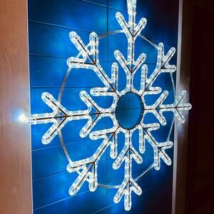 DecoLED LED světelný motiv - vločka, ledově bílá, pr. 85 cm obraz