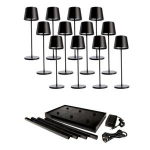 Deko-Light nabíjecí svítidlo LED sada Canis Gastro L černá 12ks + nabíjecí základna 620237 obraz