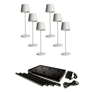 Deko-Light nabíjecí svítidlo LED sada Canis Gastro M bílá 6ks + nabíjecí základna 620235 obraz