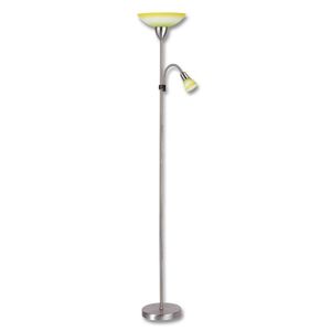 Ecolite Lampa stojací E27/100W s E14/40W zelená+žlutá chrom LF34-ZLU/CHR obraz