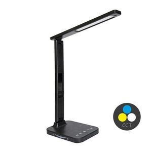 Ecolite LED stolní lampa 8W stmívatelná 5CCT 500lm USB 1A/5V černá LU19AC-CR obraz