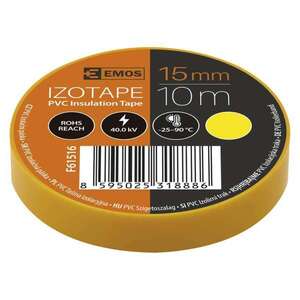 EMOS Izolační páska PVC 15mm / 10m žlutá 10ks 2001151060 obraz