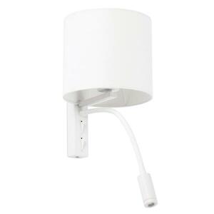 FARO TIRA nástěnná lampa, bílá, se čtecí lampičkou obraz