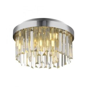 JUST LIGHT Křišťálové stropní svítidlo KULUNKER, chrom 30cm průměr obraz