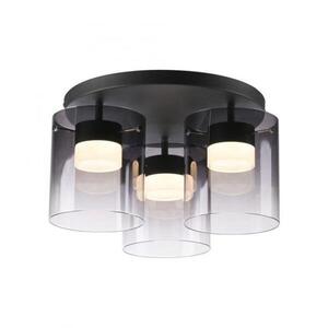 PAUL NEUHAUS JUST LIGHT LED stropní svítidlo černé kouřové sklo do ložnice, krokově stmívatelné 3000K obraz