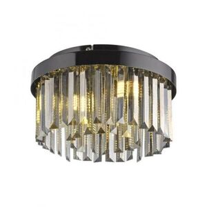 JUST LIGHT Stropní svítidlo KULUNKA, černá, křišťálové přívěsky, D 30 cm, obraz