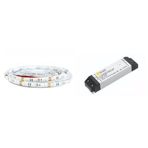ELMET LED pásek 3528/60 SMD 9, 6W/m 12V IP65 zelená 5m + LED zdroj 0-60W 12V obraz