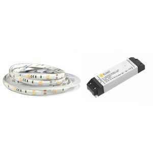 ELMET LED pásek 5050/30 SMD 7, 2W/m teplá bílá 12V IP65 5m + LED zdroj 0-60W 12V obraz