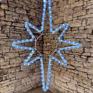 DecoLED LED světelná hvězda na VO, 45x70 cm, ledově bílá obraz