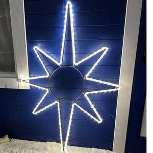 DecoLED LED světelná hvězda na vrchol stromu, 80 x 120 cm, teple bílá obraz