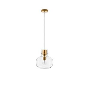 NOVA LUCE závěsné svítidlo CINZIA čiré sklo bílý kabel mosazný zlatý kov E27 1x12W 230V IP20 bez žárovky 9236600 obraz
