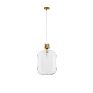 NOVA LUCE závěsné svítidlo CINZIA čiré sklo bílý kabel mosazný zlatý kov E27 1x12W 230V IP20 bez žárovky 9236630 obraz