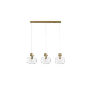 NOVA LUCE závěsné svítidlo CINZIA čiré sklo bílý kabel mosazný zlatý kov E27 3x12W 230V IP20 bez žárovky 9236620 obraz