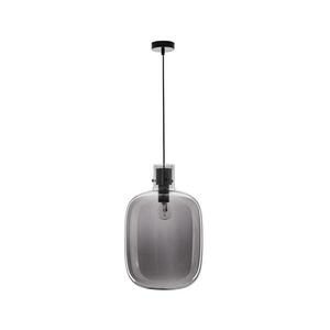NOVA LUCE závěsné svítidlo CINZIA kouřové sklo černý kabel černá kovová základna E27 1x12W 230V IP20 bez žárovky 9236500 obraz