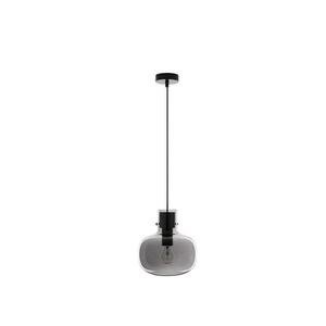 NOVA LUCE závěsné svítidlo CINZIA kouřové sklo černý kabel černá kovová základna E27 1x12W 230V IP20 bez žárovky 9236510 obraz