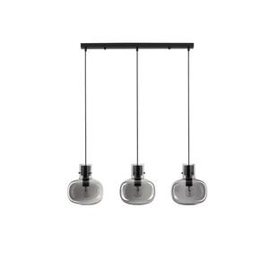 NOVA LUCE závěsné svítidlo CINZIA kouřové sklo černý kabel černá kovová základna E27 3x12W 230V IP20 bez žárovky 9236520 obraz
