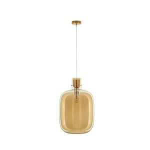 NOVA LUCE závěsné svítidlo CINZIA šampaň sklo bílý kabel mosazný zlatý kov E27 1x12W 230V IP20 bez žárovky 9236640 obraz