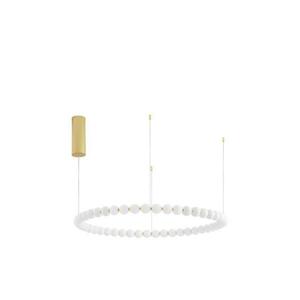 NOVA LUCE závěsné svítidlo PERLA zlatý kov a opálové sklo LED 96W 230V 3000K IP20 vč. dálkového ovládání stmívatelné 9695232 obraz