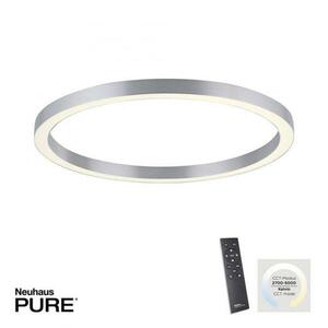 PAUL NEUHAUS LED stropní svítidlo PURE-LINES 70x70 CCT dálkový ovladač 2700-5000K hliník 6306-95 obraz