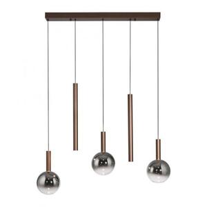 PAUL NEUHAUS LED závěsné svítidlo BOWL, hnědé, 5-ramenné lineární SimplyDim 2700K obraz
