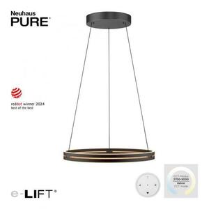 PAUL NEUHAUS LED závěsné svítidlo PURE E-Loop elektrické 2700-5000K dub/černá perleť 2551-18 obraz