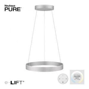 PAUL NEUHAUS LED závěsné svítidlo PURE-E-CLIPSE elektricky nastavitelná výška 2700-5000K šedá 2561-95 obraz