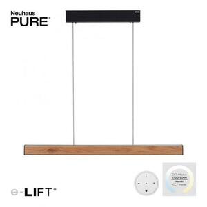 PAUL NEUHAUS LED závěsné svítidlo PURE-E-MOTION elektricky nastavitelná výška 2700-5000K dub/černá perleť 2570-79 obraz