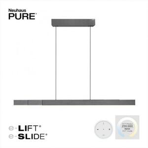PAUL NEUHAUS LED závěsné svítidlo PURE-MOTO-RISE elektricky nastavitelná výška dotykový vypínač 2700-5000K platina 2545-15 obraz