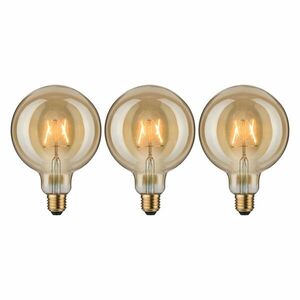 PAULMANN 1879 set LED Globe E27 230V 3x2, 7W 1700K zlatá G125 obraz