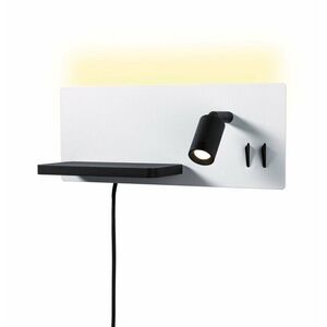 PAULMANN LED nástěnné svítidlo Serra USB C 2700K / 230V 5, 5 / 1x2, 6W stmívatelné bílá mat/černá mat pravé obraz