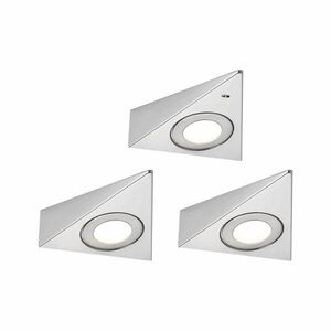 PAULMANN LED podskříňkové svítidlo Trias čidlo přiblížení 3ks sada 3x2, 7W 135x132mm 230/12V kov kartáčovaný 3000K obraz
