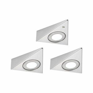 PAULMANN LED podskříňkové svítidlo Trias čidlo přiblížení 3ks sada 3x2, 7W 135x132mm 230/12V kov kartáčovaný 4000K obraz