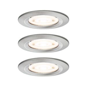 PAULMANN LED vestavné svítidlo 3-krokové-stmívatelné Nova GU10 Flat nevýklopné IP44 3x4, 9W 230V stmívatelné 2700K kov kartáčovaný obraz
