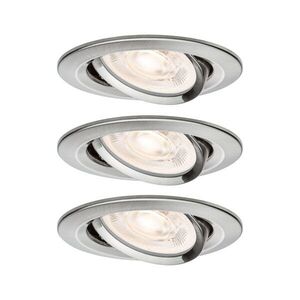 PAULMANN LED vestavné svítidlo 3-krokové-stmívatelné Nova GU10 Flat výklopné 3x4, 9W 230V stmívatelné 2700K kov kartáčovaný obraz