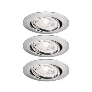 PAULMANN LED vestavné svítidlo Base GU10 Flat výklopné 3x4, 9W 230V stmívatelné 2700K kov kartáčovaný obraz