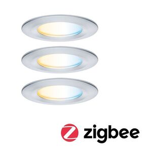 PAULMANN LED vestavné svítidlo Nova Coin IP44 kruhové 78mm měnitelná bílá 3x6W 230V hliník broušený hliník obraz