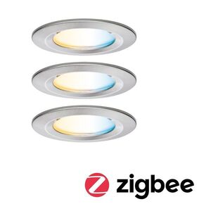 PAULMANN LED vestavné svítidlo Nova Coin IP44 kruhové 78mm měnitelná bílá 3x6W 230V kov kartáčovaný hliník obraz