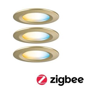 PAULMANN LED vestavné svítidlo Nova Coin IP44 kruhové 78mm měnitelná bílá 3x6W 230V zlatá mat hliník obraz