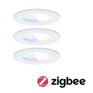 PAULMANN LED vestavné svítidlo Nova Coin IP44 kruhové 78mm RGBW+ 3x6W 230V bílá mat hliník obraz
