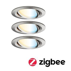 PAULMANN LED vestavné svítidlo Nova Coin kruhové 84mm 50° měnitelná bílá 3x6W 230V kov kartáčovaný hliník obraz