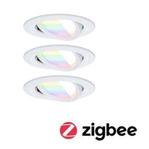 PAULMANN LED vestavné svítidlo Nova Coin kruhové 84mm 50° RGBW+ 3x6W 230V bílá mat hliník obraz