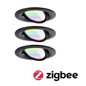 PAULMANN LED vestavné svítidlo Nova Coin kruhové 84mm 50° RGBW+ 3x6W 230V černá mat hliník obraz