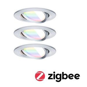 PAULMANN LED vestavné svítidlo Nova Coin kruhové 84mm 50° RGBW+ 3x6W 230V hliník broušený hliník obraz
