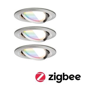 PAULMANN LED vestavné svítidlo Nova Coin kruhové 84mm 50° RGBW+ 3x6W 230V kov kartáčovaný hliník obraz