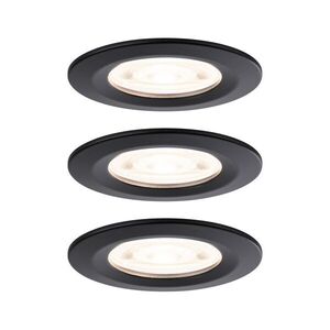 PAULMANN LED vestavné svítidlo Nova GU10 Flat nevýklopné IP44 3x4, 9W 230V 2700K černá mat obraz